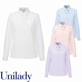 UNILADY ユニレディ 長袖 ブラウス U8059 春夏 シャツ ブラウス 事務服 医療事務 制服 ユニフォーム 病院 受付 接客業 サービス クリニック オフィス ビジネス オフィスカジュアル おしゃれ かわいい キレイ YAGI ヤギ  ブルー ピンク ホワイト 白 5号 7号 9号 11号 13号 15