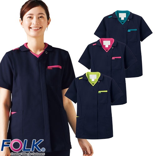 スクラブ 白衣 メンズ レディース 男女兼用 ユニセックス FOLK フォーク 男女兼用スクラブ 7107SC 医療 制服 ユニフォーム 医者 医師 看護師 ナース 病院 おしゃれ かわいい 可愛い かっこいい医療用 手術衣 オペ着 クリニック