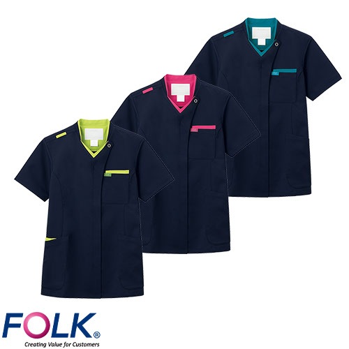 スクラブ 白衣 メンズ レディース 男女兼用 ユニセックス FOLK フォーク 男女兼用スクラブ 7109SC 医療 制服 ユニフォーム 医者 医師 看護師 ナース 病院 おしゃれ かわいい 可愛い かっこいい医療用 手術衣 オペ着 クリニック