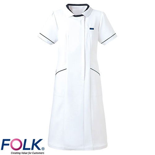 ワンピース 医療用 看護師 ナース ナース服 ナースウェア FOLK フォーク ワンピース 3015EW かわいい クリニック エステ サロン おしゃれ かわいい医療 制服 ユニフォーム 病院