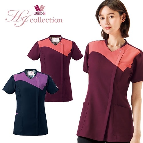 スクラブ 白衣 レディース 女性用 ワコール FOLK フォーク レディス スクラブ HI712 医療 制服 ユニフォーム 医者 医師 看護師 ナース 病院 おしゃれ かわいい 可愛い医療用 手術衣 オペ着 クリニック