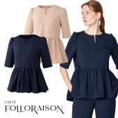 チュニック 白衣 医療用 看護師 ナース unite ユナイト チトセ ペプラムトップス（六分袖） FR-0003 かわいい クリニック エステ サロン おしゃれ かわいい医療 制服 ユニフォーム 病院