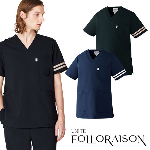 スクラブ 白衣 メンズ レディース 男女兼用 ユニセックス unite ユナイト チトセ スクラブ［兼用］ FR-0007 医療 制服 ユニフォーム 医者 医師 看護師 ナース 病院 おしゃれ かわいい 可愛い かっこいい医療用 手術衣 オペ着 クリニック