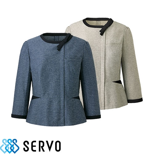 シャツ ブラウス 事務服 医療事務 制服 ユニフォーム サーヴォ Servo 七分袖オーバーブラウス GOBL-2501 おしゃれ かわいい 病院受付 クリニック オフィス ビジネス オフィスカジュアル