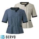 シャツ ブラウス 事務服 医療事務 制服 ユニフォーム サーヴォ Servo 半袖オーバーブラウス GOBL-2502 おしゃれ かわいい 病院受付 クリニック オフィス ビジネス オフィスカジュアル