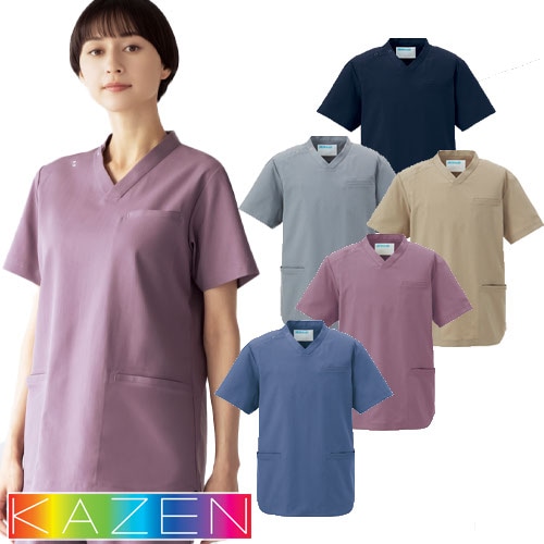 スクラブ 白衣 メンズ レディース 男女兼用 ユニセックス KAZEN カゼン スクラブ KZN350-61、KZN350-63、KZN350-66、KZN350-67、KZN350-68 医療 制服 ユニフォーム 医者 医師 看護師 ナース 病院 おしゃれ かわいい 可愛い かっこいい医療用 手術衣 オペ着 クリニック