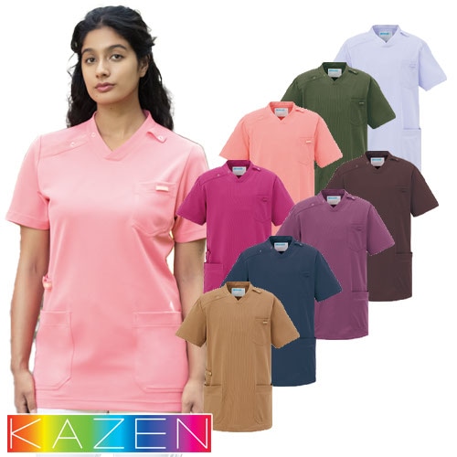 スクラブ 白衣 メンズ レディース 男女兼用 ユニセックス KAZEN カゼン スクラブ KZN714-21、KZN714-22、KZN714-24、KZN714-25、KZN714-26、KZN714-27、KZN714-28、KZN714-29 医療 制服 ユニフォーム 医者 医師 看護師 ナース 病院 おしゃれ かわいい 可愛い かっこいい医療