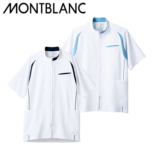スクラブ 白衣 メンズ 男性用 住商モンブラン ジャケット メンズ半袖 MJ552-0104、MJ552-0109 医療 制服 ユニフォーム 医者 医師 看護師 ナース 病院 おしゃれ かっこいい医療用 手術衣 オペ着 クリニック
