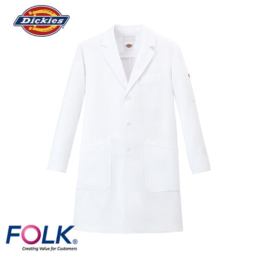 ドクターコート 白衣 メンズ 男性用 ディッキーズ Dickies メンズシングルコート 1544LF 医師 薬剤師 医療 制服 ユニフォーム 病院 おしゃれ かっこいい プロ仕様診察衣 実習衣 クリニック