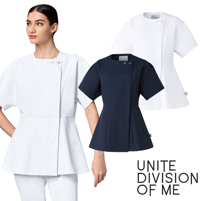 スクラブ 白衣 レディース 女性用 unite ユナイト チトセ ファスナースクラブ[女] DOM-0050 医療 制服 ユニフォーム 医者 医師 看護師 ナース 病院 おしゃれ かわいい 可愛い医療用 前開き ファスナー クリニック