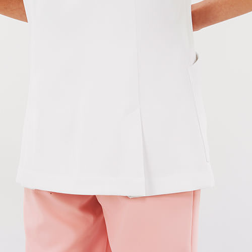 ジャケット 白衣 ケーシー 73-2088・2086 医療 治療 襟なし 住商モンブラン レディース 女性用 半袖 医師 医者 看護師 ナース 医療用 病院 リハビリ 作業療法 人気 上衣 医務衣 診察衣 ファスナー 制電 防汚 可愛い かわいい おしゃれ