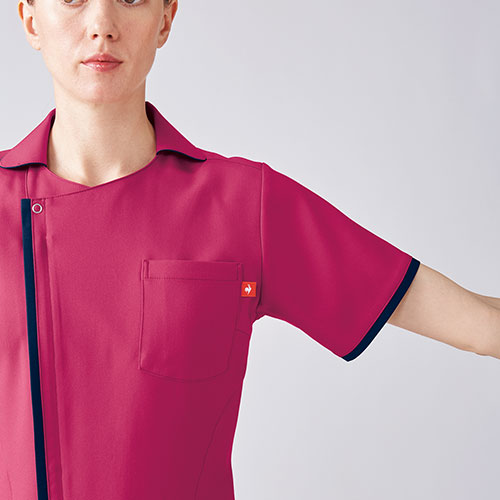 ジャケット ケーシー UQW1059 UQW1060 医療 白衣 レディース 女性用 ルコックスポルティフ ナースウェア 半袖 医療用 病院 外科 看護師 ナース 医者 医師 涼しい 動きやすい 透け防止 透けにくい おしゃれ かわいい 可愛い