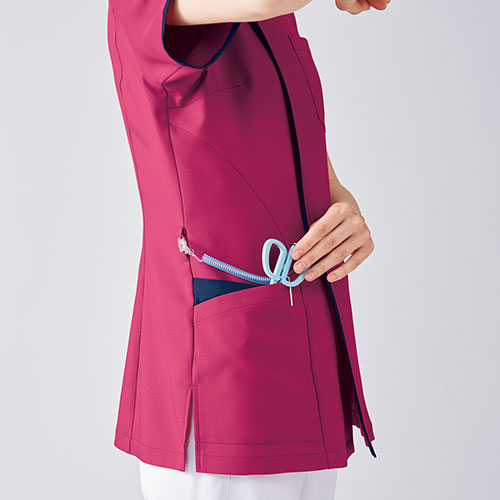 ジャケット ケーシー UQW1059 UQW1060 医療 白衣 レディース 女性用 ルコックスポルティフ ナースウェア 半袖 医療用 病院 外科 看護師 ナース 医者 医師 涼しい 動きやすい 透け防止 透けにくい おしゃれ かわいい 可愛い