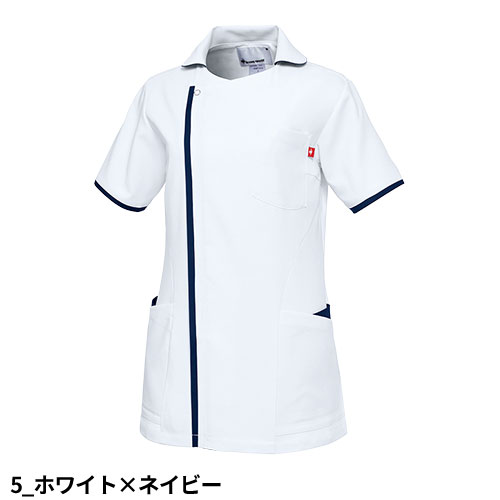 ジャケット ケーシー UQW1059 UQW1060 医療 白衣 レディース 女性用 ルコックスポルティフ ナースウェア 半袖 医療用 病院 外科 看護師 ナース 医者 医師 涼しい 動きやすい 透け防止 透けにくい おしゃれ かわいい 可愛い