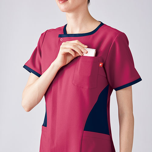 ジャケット ケーシー UQW1057 UQW1058 医療 白衣 レディース 女性用 ルコックスポルティフ ナースウェア 半袖 医療用 病院 外科 看護師 ナース 医者 医師 薄い 吸汗速乾 快適 工業洗濯 ストレッチ おしゃれ かわいい 可愛い