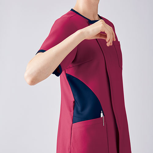 ジャケット ケーシー UQW1057 UQW1058 医療 白衣 レディース 女性用 ルコックスポルティフ ナースウェア 半袖 医療用 病院 外科 看護師 ナース 医者 医師 薄い 吸汗速乾 快適 工業洗濯 ストレッチ おしゃれ かわいい 可愛い