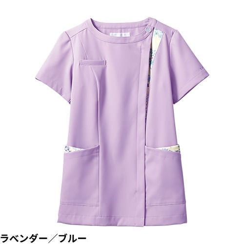 看護師用スクラブ LAURA ASHLEY 薄紫 半袖シャツ LW604 スクラブ ローラアシュレイ 半袖 レディス ダイヤモンド