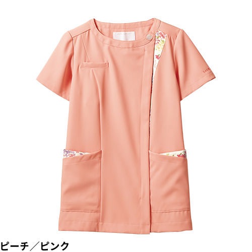 スクラブ 白衣 LW601 医療 襟なし 住商モンブラン ローラアシュレイ レディース 女性用 半袖 医師 医者 看護師 ナース 研修医 医療用 作業療法 人気 手術衣 オペ着 シンプル 軽量 かわいい 可愛い 病院 おしゃれ