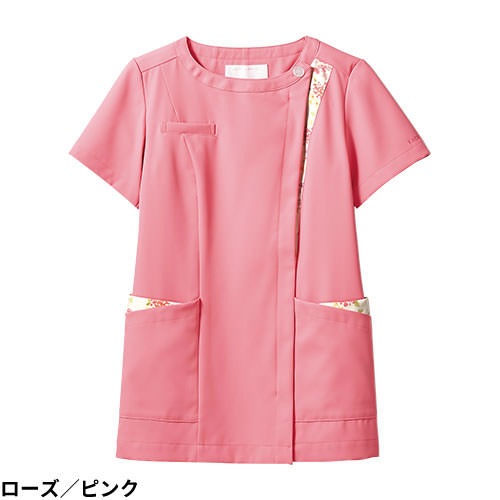 スクラブ 白衣 LW601 医療 襟なし 住商モンブラン ローラアシュレイ レディース 女性用 半袖 医師 医者 看護師 ナース 研修医 医療用 作業療法 人気 手術衣 オペ着 シンプル 軽量 かわいい 可愛い 病院 おしゃれ
