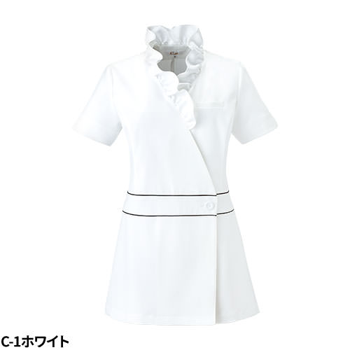 チュニック 白衣 CL-0184 Calala キャララ チトセ 半袖 看護師 ナース ナース服 レディース 女性用 医療用 制服 ユニフォーム おしゃれ かわいい 可愛い 人気 病院 エステ サロン 襟付き 細身 細見え