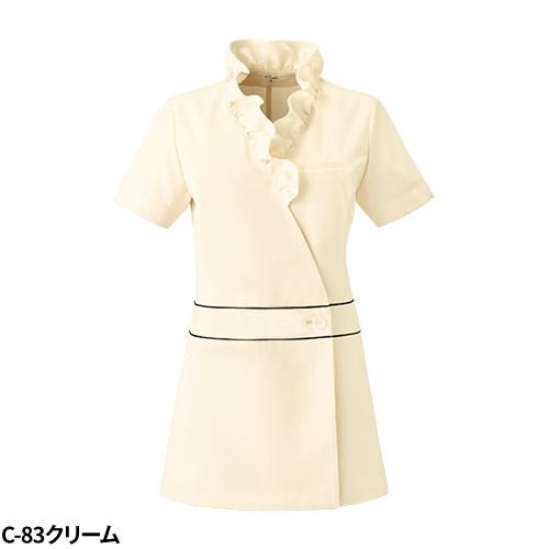 チュニック 白衣 CL-0184 Calala キャララ チトセ 半袖 看護師 ナース ナース服 レディース 女性用 医療用 制服 ユニフォーム おしゃれ かわいい 可愛い 人気 病院 エステ サロン 襟付き 細身 細見え