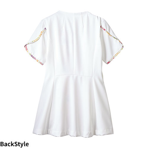 ジャケット 白衣 ナースウェア LW802 医療 治療 襟なし 住商モンブラン ローラアシュレイ レディース 女性用 半袖 医師 医者 看護師 ナース 医療用 病院 病院見学 人気 上衣 医務衣 診察衣 軽量 制菌 制電 かわいい 可愛い おしゃれ