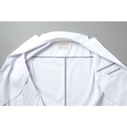 ドクターコート 白衣 1523ES 男性診察衣シングル FOLK フォーク メンズ 男性用 長袖 ロング丈 医者 病院 整骨院 看護師 薬剤師 医療用 制服 ユニフォーム ポケット 細身 名入れ おしゃれ かっこいい 動きやすい おすすめ