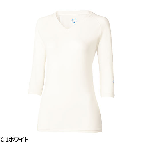 [ 特別価格 ]【メール便対応】ミズノ MIZUNO Vネック アンダーウェア 7分袖 [女] MZ-0134 MZ0134 スクラブインナー Tシャツ アンダーシャツ 医療 制服 ユニフォーム 医者 医師 看護師 ナース 病院 おしゃれ かっこいい 動きやすい