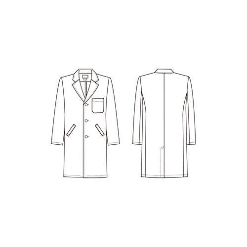 ドクターコート 白衣 1530PO メンズ診察衣シングル FOLK フォーク メンズ 男性用 長袖 ロング丈 医者 病院 看護師 薬剤師 薬局 医療用 制服 ユニフォーム ポケット 実験 名入れ おしゃれ かっこいい 動きやすい おすすめ