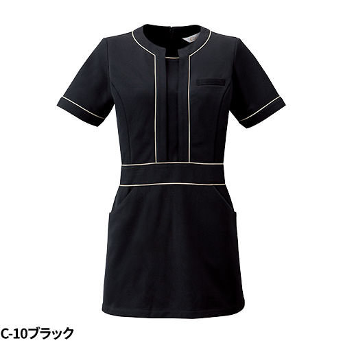 チュニック 白衣 CL-0243 Calala キャララ チトセ 半袖 看護師 ナース ナース服 レディース 女性用 医療用 制服 ユニフォーム おしゃれ かわいい 可愛い 人気 病院 エステ サロン 細身 細見え ニット
