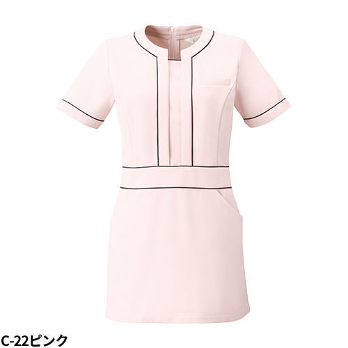 チュニック 白衣 CL-0243 Calala キャララ チトセ 半袖 看護師 ナース ナース服 レディース 女性用 医療用 制服 ユニフォーム おしゃれ かわいい 可愛い 人気 病院 エステ サロン 細身 細見え ニット