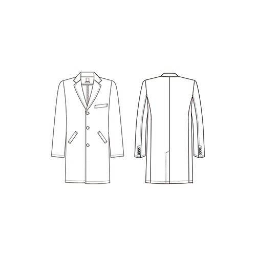 ドクターコート 白衣 1540SG Flab. メンズシングルコート FOLK フォーク メンズ 男性用 長袖 ロング丈 医者 病院 看護師 薬剤師 エステ 薬局 医療用 制服 ユニフォーム 軽量 高級 襟 名入れ おしゃれ かっこいい 動きやすい おすすめ