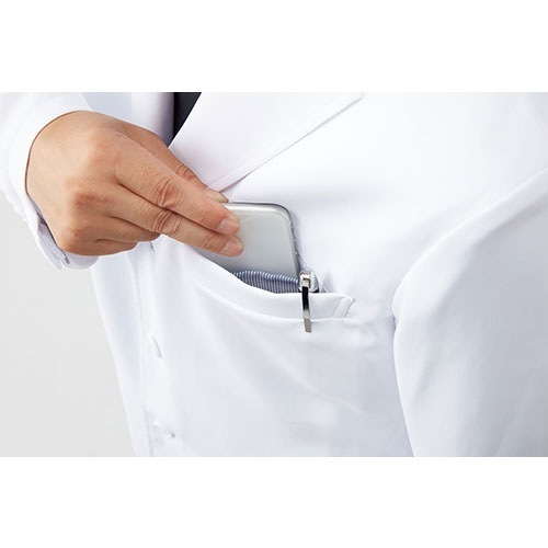 ドクターコート 白衣 1540SG Flab. メンズシングルコート FOLK フォーク メンズ 男性用 長袖 ロング丈 医者 病院 看護師 薬剤師 エステ 薬局 医療用 制服 ユニフォーム 軽量 高級 襟 名入れ おしゃれ かっこいい 動きやすい おすすめ