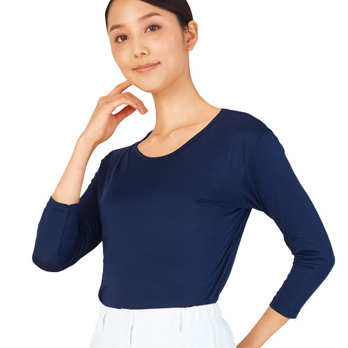 【メール便対応】自重堂 whisel 七分袖消臭インナーＴシャツ 春夏用 接触冷感 WH90229 スクラブインナー Tシャツ アンダーシャツ クルーネック 医療 制服 ユニフォーム 医者 医師 看護師 ナース 病院 おしゃれ かわいい 可愛い かっこいい