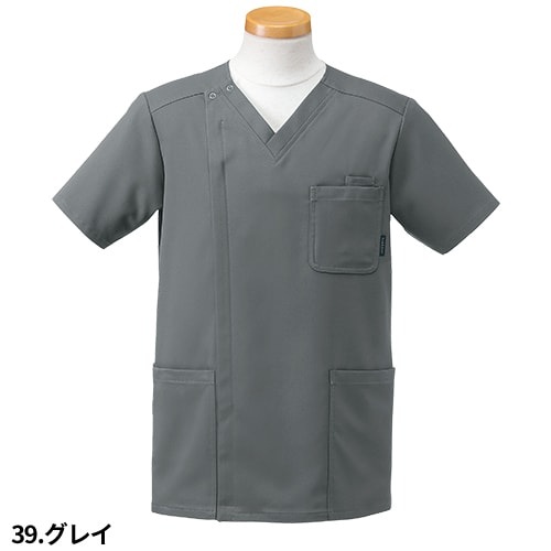 半袖 スクラブジャケット 白衣 半袖 R8192 ユニセックス 男女兼用 リゼルヴァ RISERVA 医者 看護師 ナース ナース服 研修医 医療 人気 ストレッチ 伸びる 制服 ユニフォーム 病院 小児科 エステ 可愛い かわいい おしゃれ 動きやすい
