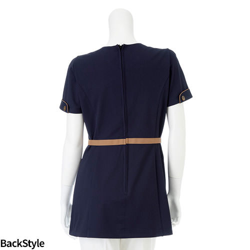 チュニック 白衣 LH-6312 ナガイレーベン Naway 半袖 看護師 ナース ナース服 レディース 女性用 医療用 ショート丈 短め 制服 ユニフォーム おしゃれ かわいい 可愛い 人気 病院 エステ サロン 上品 無地 ファスナー