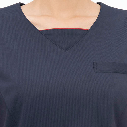 チュニック 白衣 LH-6312 ナガイレーベン Naway 半袖 看護師 ナース ナース服 レディース 女性用 医療用 ショート丈 短め 制服 ユニフォーム おしゃれ かわいい 可愛い 人気 病院 エステ サロン 上品 無地 ファスナー