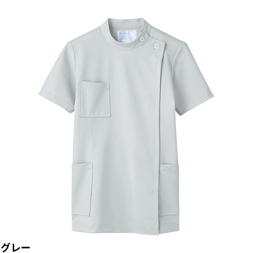 ジャケット 白衣 ケーシー 72 -202 ～ -218 医療 襟なし 住商モンブラン レディース 女性用 半袖 医師 医者 看護師 ナース 医療用 病院 作業療法 整体 人気 上衣 医務衣 診察衣 制菌 制電 可愛い かわいい おしゃれ おすすめ 通販