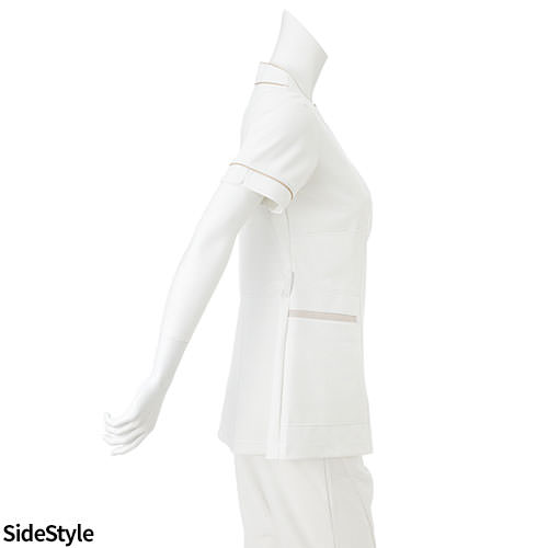 チュニック 白衣 LH-6272 ナガイレーベン Naway 半袖 看護師 ナース ナース服 レディース 女性用 医療用 ショート丈 短め 制服 ユニフォーム おしゃれ かわいい 可愛い 人気 病院 エステ サロン 前開き 無地 制菌 清潔