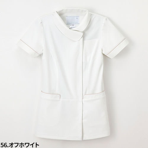 チュニック 白衣 LH-6222 ナガイレーベン Naway 半袖 看護師 ナース ナース服 レディース 女性用 医療用 ショート丈 短め 制服 ユニフォーム おしゃれ かわいい 可愛い 人気 病院 エステ サロン 襟付き 細身 細見え 快適