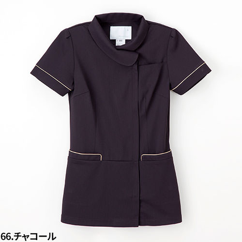 チュニック 白衣 LH-6222 ナガイレーベン Naway 半袖 看護師 ナース ナース服 レディース 女性用 医療用 ショート丈 短め 制服 ユニフォーム おしゃれ かわいい 可愛い 人気 病院 エステ サロン 襟付き 細身 細見え 快適