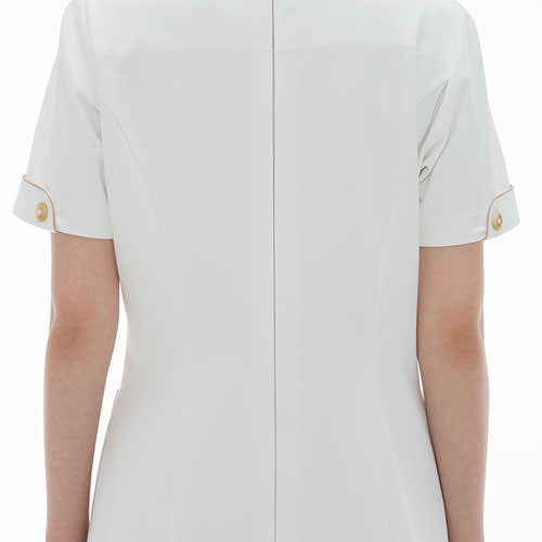 チュニック 白衣 LH-6282 ナガイレーベン Naway 半袖 看護師 ナース ナース服 レディース 女性用 医療用 ショート丈 短め 制服 ユニフォーム おしゃれ かわいい 可愛い 人気 病院 エステ サロン 上品 無地 丈夫