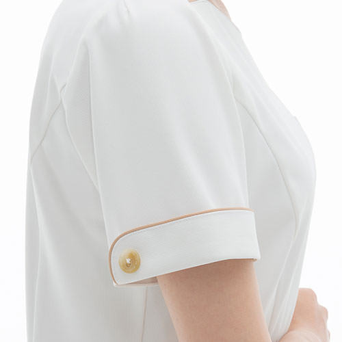 チュニック 白衣 LH-6282 ナガイレーベン Naway 半袖 看護師 ナース ナース服 レディース 女性用 医療用 ショート丈 短め 制服 ユニフォーム おしゃれ かわいい 可愛い 人気 病院 エステ サロン 上品 無地 丈夫