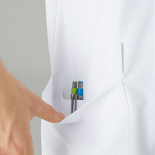 ジャケット ケーシー UQM1004N 医療 白衣 メンズ 男性用 ルコックスポルティフ ナースウェア 半袖 医療用 病院 整骨院 看護師 ナース 医者 医師 ストレッチ 動きやすい 透け防止 透けにくい おしゃれ かっこいい