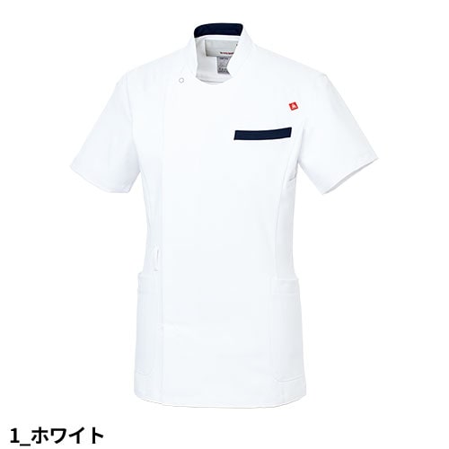 ジャケット ケーシー UQM1004N 医療 白衣 メンズ 男性用 ルコックスポルティフ ナースウェア 半袖 医療用 病院 整骨院 看護師 ナース 医者 医師 ストレッチ 動きやすい 透け防止 透けにくい おしゃれ かっこいい