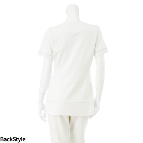 チュニック 白衣 LH-6202 ナガイレーベン Naway 半袖 看護師 ナース ナース服 レディース 女性用 医療用 ショート丈 短め 制服 ユニフォーム おしゃれ かわいい 可愛い 人気 病院 エステ サロン 細身 細見え 透けにくい