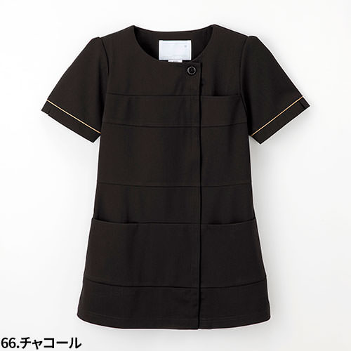 チュニック 白衣 LH-6202 ナガイレーベン Naway 半袖 看護師 ナース ナース服 レディース 女性用 医療用 ショート丈 短め 制服 ユニフォーム おしゃれ かわいい 可愛い 人気 病院 エステ サロン 細身 細見え 透けにくい