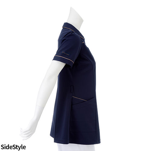 チュニック 白衣 LX-3642 AY-3742 ナガイレーベン Naway 半袖 看護師 ナース ナース服 レディース 女性用 医療用 ショート丈 短め 制服 ユニフォーム おしゃれ かわいい 可愛い 人気 病院 エステ サロン 上品 襟付き 春 夏 秋 冬