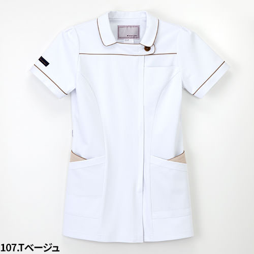 チュニック 白衣 LX-3642 AY-3742 ナガイレーベン Naway 半袖 看護師 ナース ナース服 レディース 女性用 医療用 ショート丈 短め 制服 ユニフォーム おしゃれ かわいい 可愛い 人気 病院 エステ サロン 上品 襟付き 春 夏 秋 冬