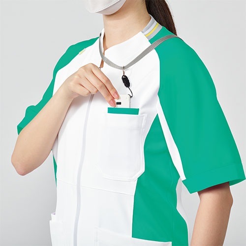 ファスナースクラブ 白衣 医療 ミズノ MIZUNO レディース 女性用 半袖 MZ-0401 医師 医者 看護師 ナース ナース服 人気 制服 ユニフォーム 前開き ストレッチ 伸びる 病院 リハビリ 介護 可愛い かわいい おしゃれ 動きやすい